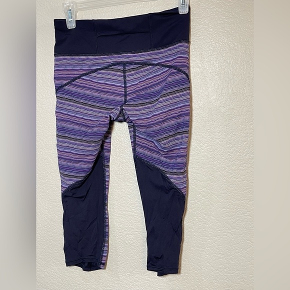 Lululemon black and purple Capri leggings - Picture 2 of 5